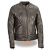 Women's LIghtweight Black Racer Jacket with Crinkled Arm Detail