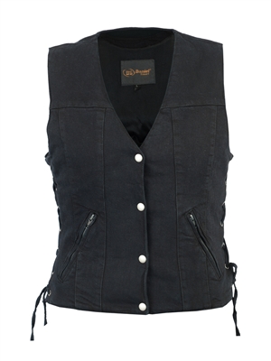 Women's Single Back Panel Concealed Carry Denim Vest