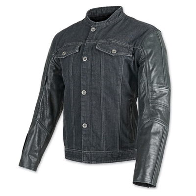 Band of Brothers Leather and Denim Jacket (Black)