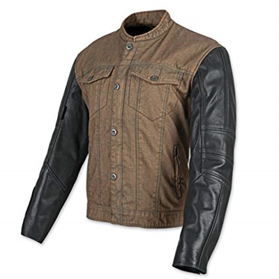 Band of Brothers Leather and Denim Jacket (Brown/Black)