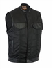 Men's Textile Club Style Concealment Vest With Leather Trim
