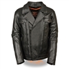 Men's Leather Utility Pocket Vented Cruiser Jacket
