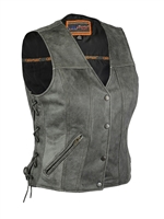 Women's Distressed Gray Vest