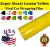 Car Wrapping Film - Super Glossy Lemon Yellow (60in X 65ft)