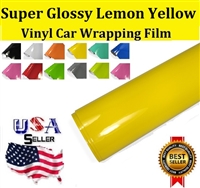 Car Wrapping Film - Super Glossy Lemon Yellow (60in X 65ft)