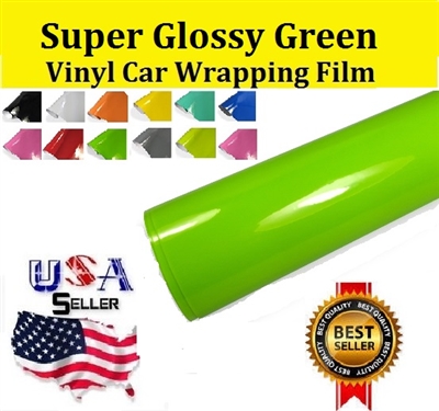 Car Wrapping Film - Super Glossy Green (60in X 65ft)