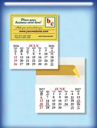 Instant Imprint adhesive strip business card calendars, 3.5x4 inches, 12 months, 13 months, low minimum, fast ship, cheap, self promo, promotion