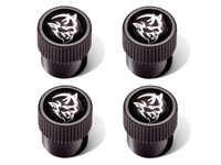 Challenger Valve Stem Caps Black With Silver Demon Logo - 82215747