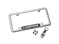 License Plate Frame Gift Set Mopar Logo Polished - 82215855