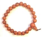 Red Lotus Seed Beaded Bracelet - Wrist Mala Prayer Beads 8mm