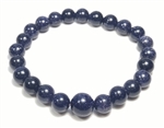 Stretchy Blue Goldstone Beaded Bracelet - Wrist Mala Prayer Beads