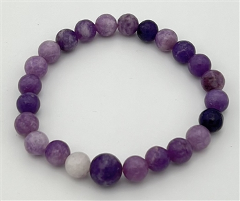 Lepidolite Beaded Bracelet - Wrist Mala - Prayer Beads
