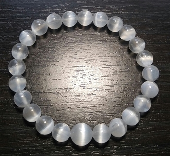 Selenite Stretchy Beaded Bracelet - Wrist Mala Prayer Beads