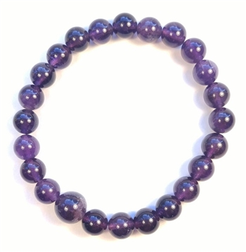 A Grade Amethyst Beaded Bracelet - Wrist Mala - Prayer Beads