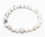 Howlite Stretchy Beaded Bracelet - Wrist Mala Prayer Beads 8mm