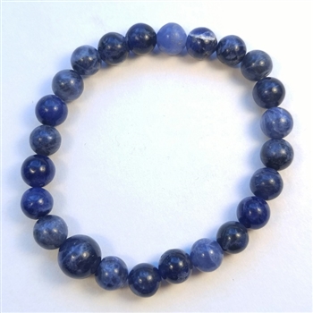 Sodalite Stretchy Beaded Bracelet - Wrist Mala Prayer Beads 8mm