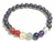 Real Gemstone Hematite Chakra Beaded Bracelet - Wrist Mala Prayer Beads 8mm