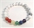 Real Gemstone Howlite Chakra Beaded Bracelet - Wrist Mala Prayer Beads 8mm