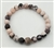 Pink Zebra Jasper Stretchy Beaded Bracelet - Wrist Mala Prayer Beads - 8mm
