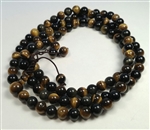 Tigers Eye & Gold Sheen Obsidian Beaded Bracelet - Wrist Mala