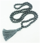 Hematite Knotted 108 Mala - Prayer Beads - 8mm