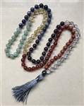 Real Gemstone Chakra Knotted Mala Prayer Beads 8mm
