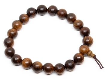 Long Size Black Pear Wood Wrist Mala - Prayer Bead Bracelet - 10mm (4 Pack)