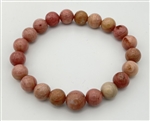 Long Size Rhodonite Stretchy Beaded Bracelet - Prayer Beads - 10mm (2 Pack)