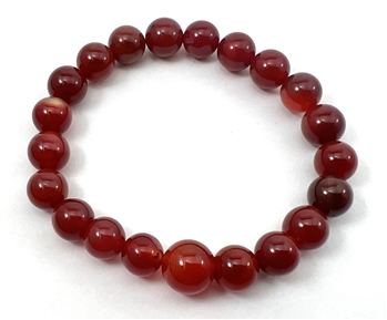Long Size Carnelian Beaded Bracelet - Wrist Mala - Prayer Beads - 10mm (2 Pack)