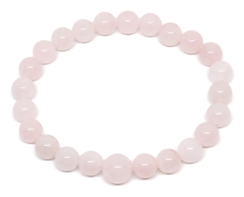 Small Size Rose Quartz Stretchy Beaded Bracelet - Wrist Mala Prayer Beads 6mm - For Small Wrists