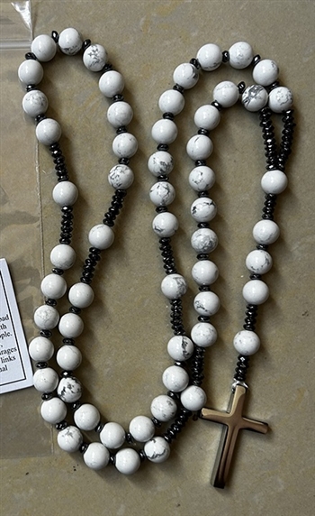 Howlite Rosary - Prayer Beads - 8mm