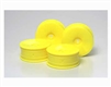 Tamiya Fluorescent Yellow Medium Narrow Dish Wheels Â± 0 Offset 4 pcs 49421