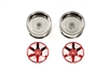 Tamiya Red Plated 2-Piece 6 Spoke Wheels 26mm Width + 6 Offset 54553