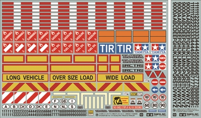 Tamiya Sticker Set for 1/14 Scale R/C Truck & Trailer 56534