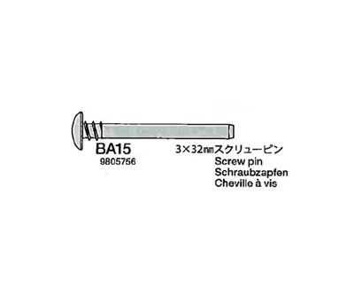 Tamiya 3x32mm Screw Pin 4pcs 9805756