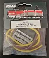 Team Orion Snake Wire - 12 Gauge Yellow/Purple 19 in. 40303