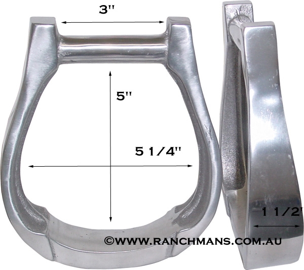 Ranchman's 1-1/2" Aluminium Extra Wide Oxbow Stirrups