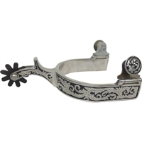 Ranchmans Mens Floral Black Inlay Spurs