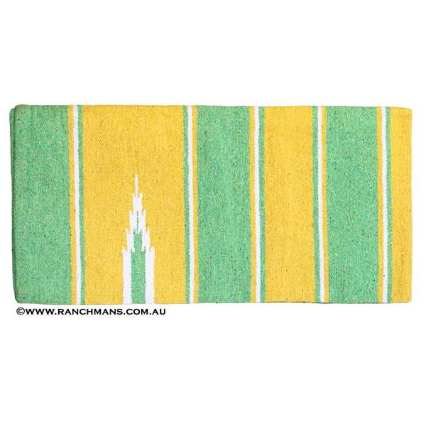 Sierra Navajo Saddle Blanket 30"x60"-Green & Gold