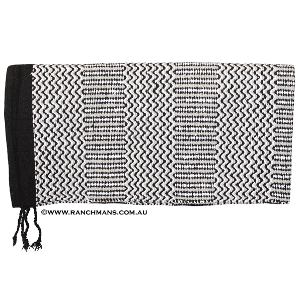 Double Weave Navajo Saddle Blanket 32"x64"-Black