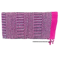 Double Weave Navajo Cowboy Saddle Blanket 32"x64"-Pink