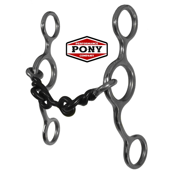 Performance Pony Company Junior Cowhorse Twisted Wire Dog Bone Gag Bit-PONY