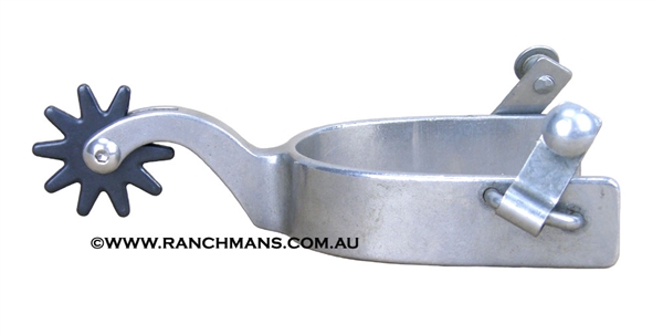Polished Steel Ranch Cutter Spurs w/10 Point Rowels