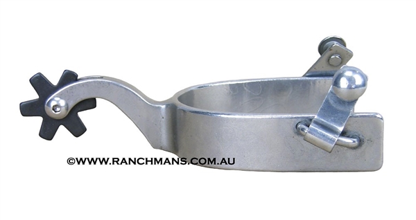 Polished Steel Ranch Cutter Spurs w/6 Point Rowels