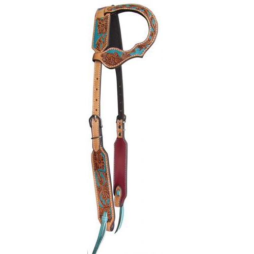 Showman® Turquoise Painted Sliding Ear Headstall