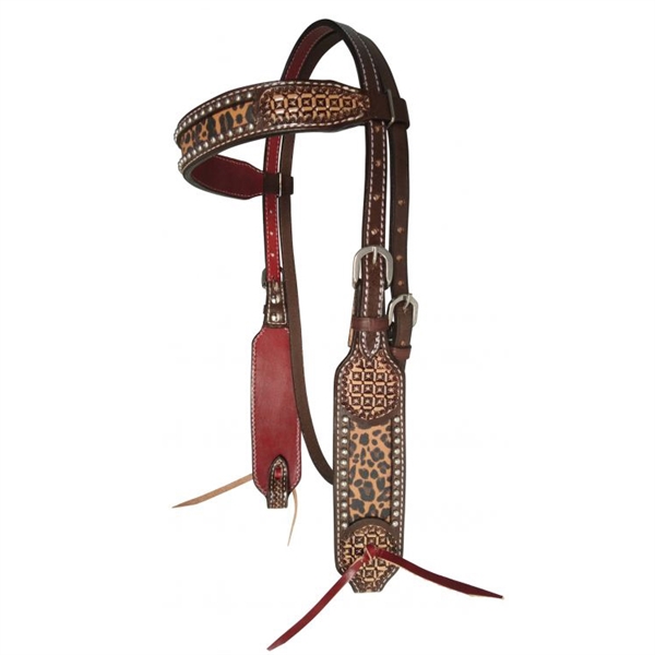 Showman® Cheetah Inlay Browband Headstall