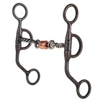 Ranchmans Aged Steel Short Shank Dog Bone Twisted Trainer Snaffle