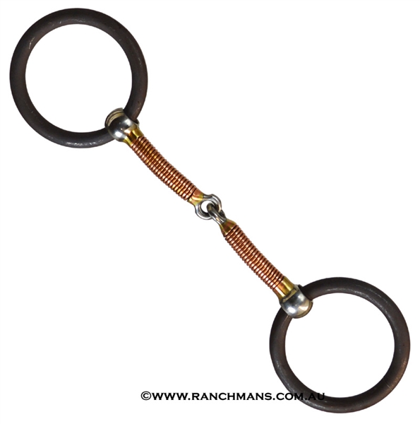 Ranchmans Heavy Ring Copper Wrapped Snaffle