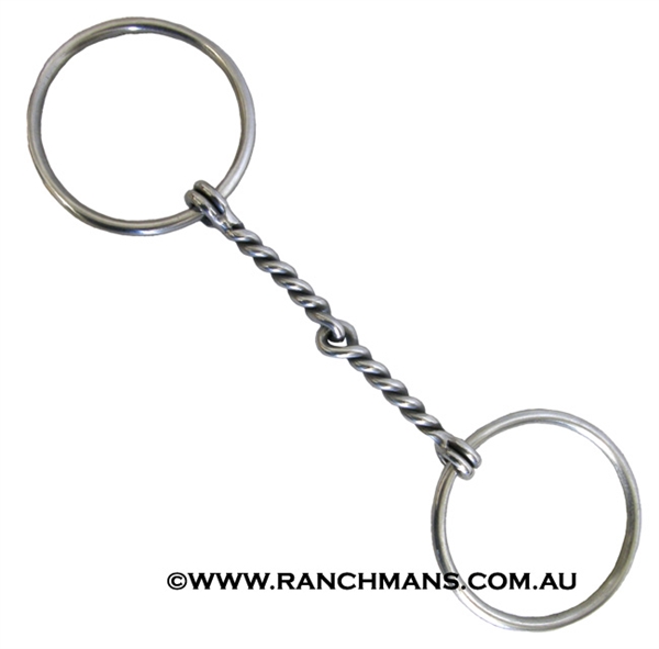 Ranchmans Stainless Steel 3/8" Twisted Wire Snaffle