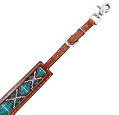 Showman® Teal Beaded Breast Collar Wither Strap
